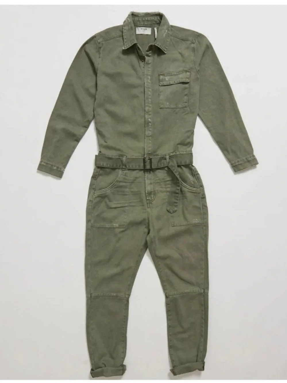 One Teaspoon Sz S Super Khaki Utility Belted Jumpsuit 100% Cotton - Picture 4 of 9